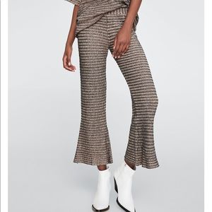 Zara metallic flared pants NWT - size S
